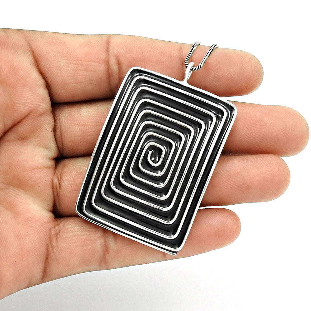 Vintage 925 Sterling Silver Modernist Spiral Pendant