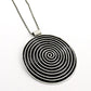 Vintage Sterling Silver 925 Round Modernist Spiral Pendant