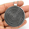 Vintage Sterling Silver 925 Round Modernist Spiral Pendant