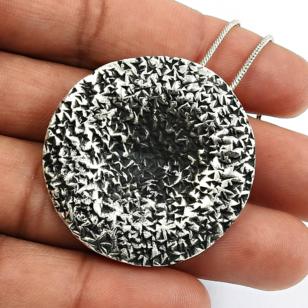 Oxidized 925 Sterling Silver Handmade Pendant Jewelry
