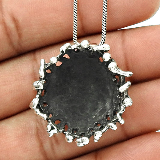 925 Sterling Oxidized Silver Handmade Pendant