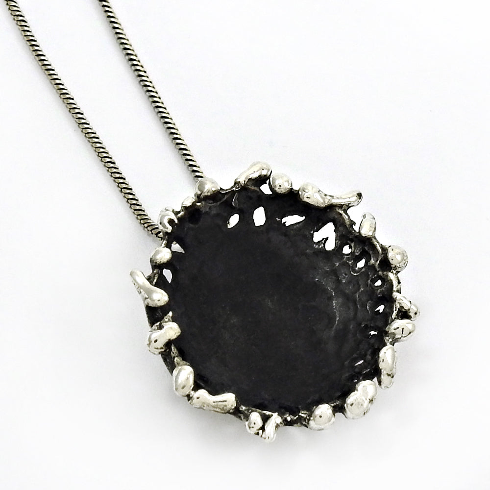 925 Sterling Oxidized Silver Handmade Pendant