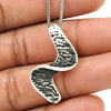 925 Sterling Oxidized Silver Unique Shape Pendant Necklace