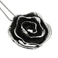 925 Sterling Oxidized Silver Flower Pendant