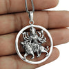 Solid 925 Sterling Silver Goddess Durga Handmade Pendant