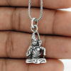 Solid 925 Sterling Oxidized Silver Lord Shiva Ganesh Parvati Pendant