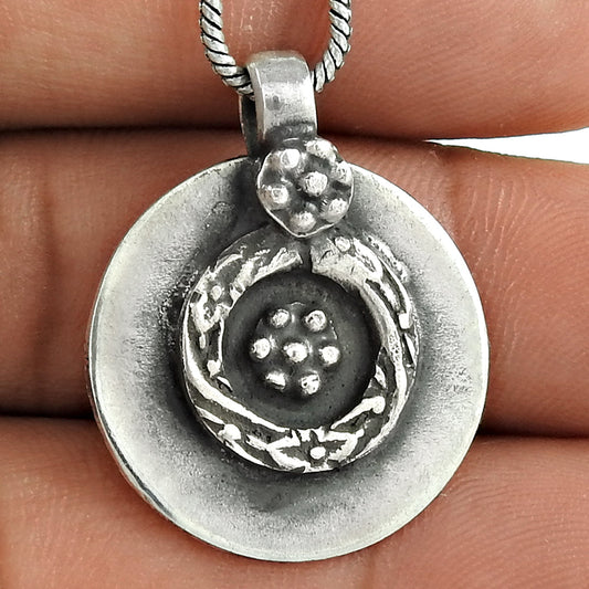 Solid 925 Sterling Silver Handmade Pendant Jewelry