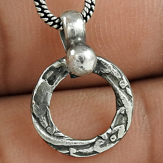 Solid 925 Sterling Silver Pendant Handmade Indian Jewelry