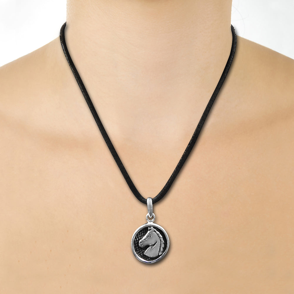 Horse Pendant Solid 925 Sterling Silver Handmade Jewelry