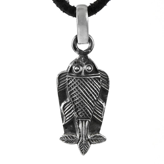 Fish Pendant 925 Sterling Oxidized Silver Handmade Jewelry