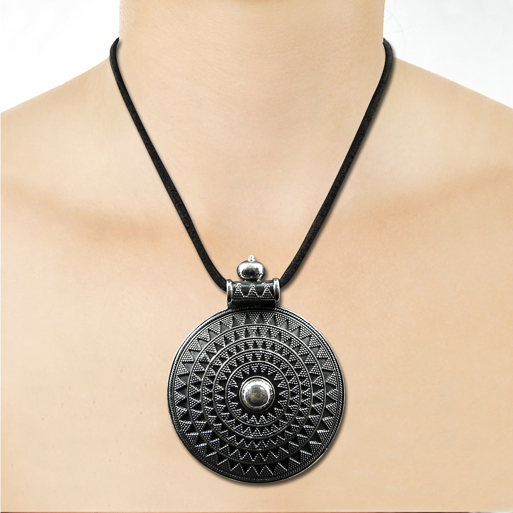 925 Sterling Oxidized Silver Artisan Pendant Handmade Jewelry