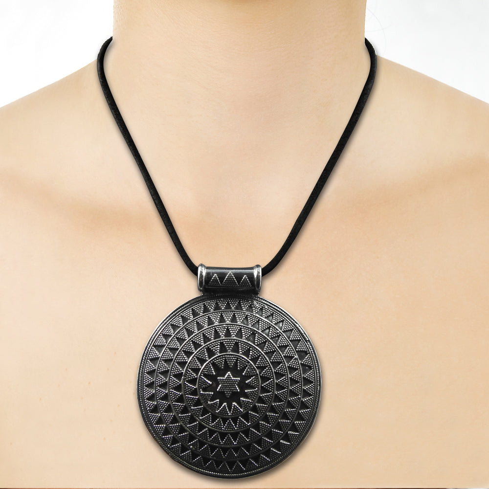 Oxidized 925 Sterling Silver Artisan Pendant Jewelry