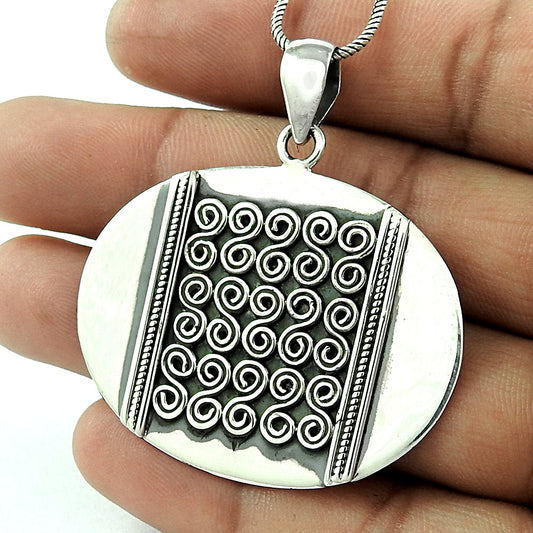Solid 925 Sterling Silver Designer Pendant Jewelry