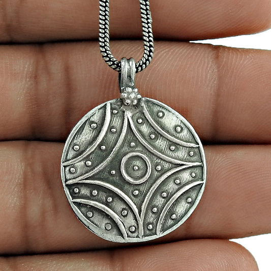 Solid 925 Sterling Silver Handcrafted Pendant