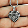 Solid 925 Sterling Silver Heart Pendant Oxidized Jewelry