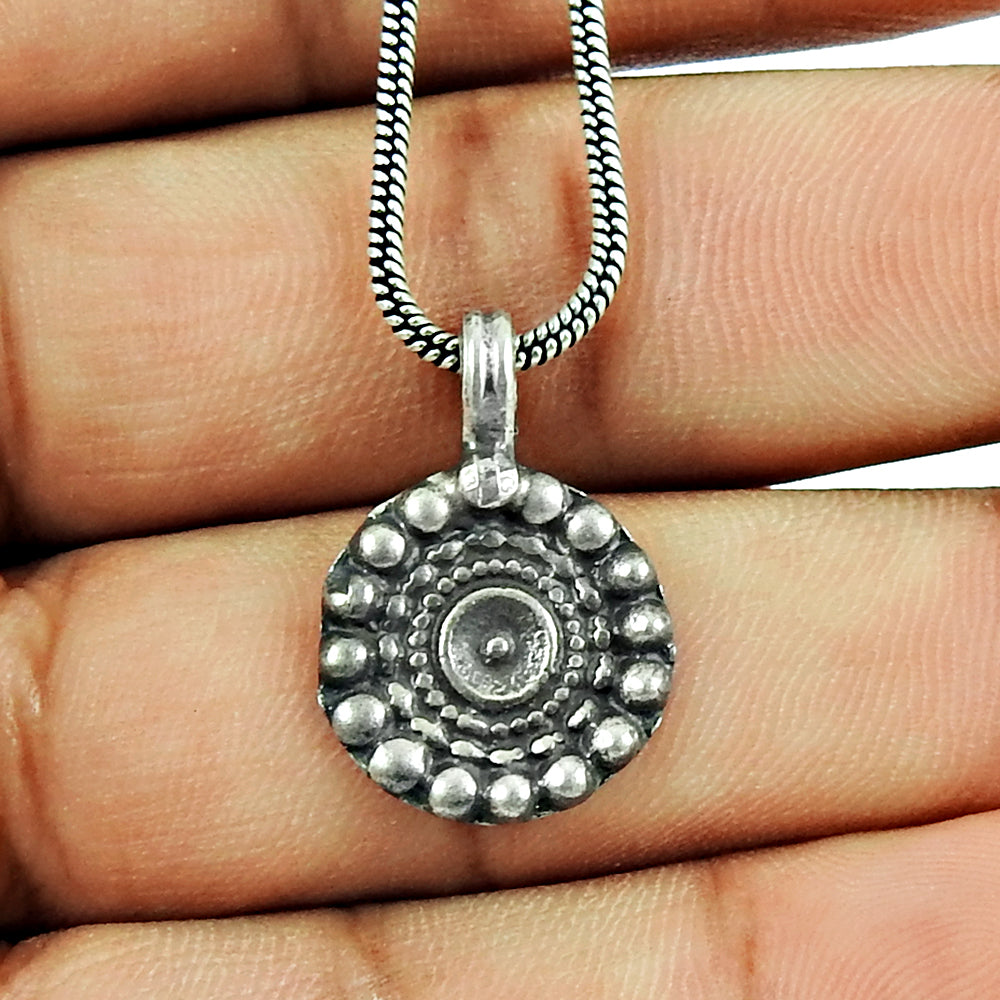 925 Solid Sterling Silver Handmade Pendant Jewelry
