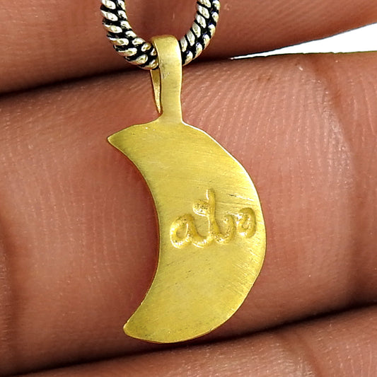Moon Pendant Gold Plated 925 Sterling Silver Celestial Jewelry