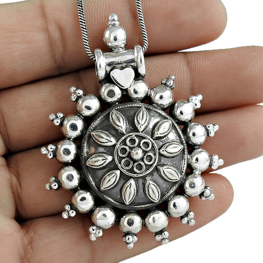 Solid 925 Sterling Silver Artisan Pendant