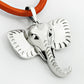 Elephant Face 92.5 Sterling Silver Pendant Necklace Jewelry
