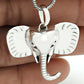 Elephant Face 92.5 Sterling Silver Pendant Necklace Jewelry