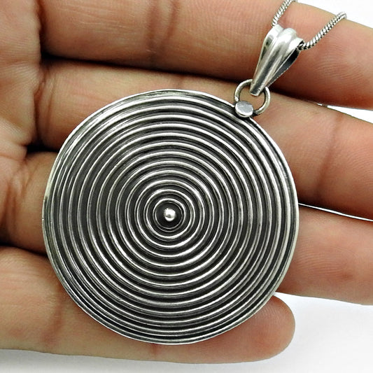 Solid 925 Sterling Silver Chakra Handmade Pendant