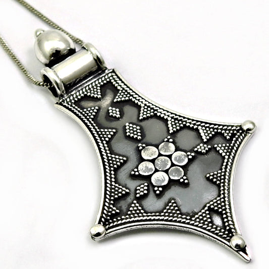 Tribal Pendant Solid 925 Sterling Silver Oxidized Jewelry