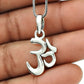 Solid 925 Silver Om Pendant Indian Religious Jewelry