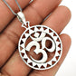 Sterling Silver Om Pendant Indian Religious Jewelry