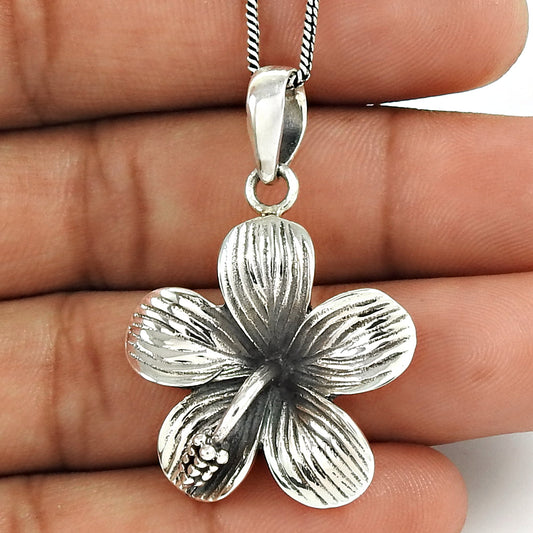 Flower Pendant 925 Sterling Silver Handmade Jewelry