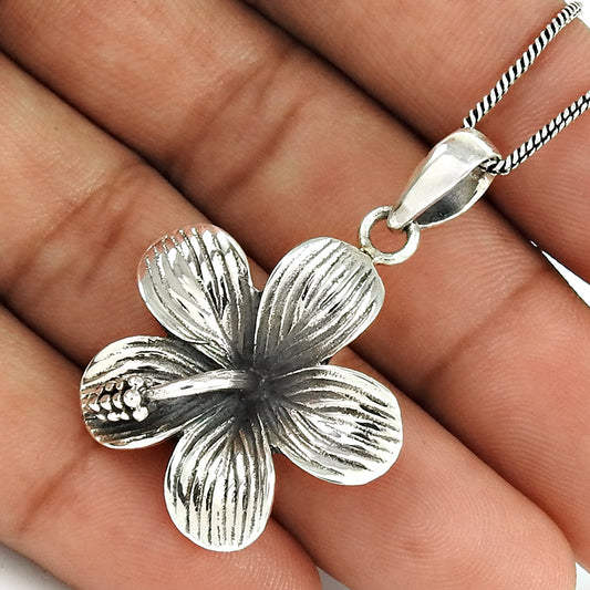 Flower Pendant 925 Sterling Silver Handmade Jewelry