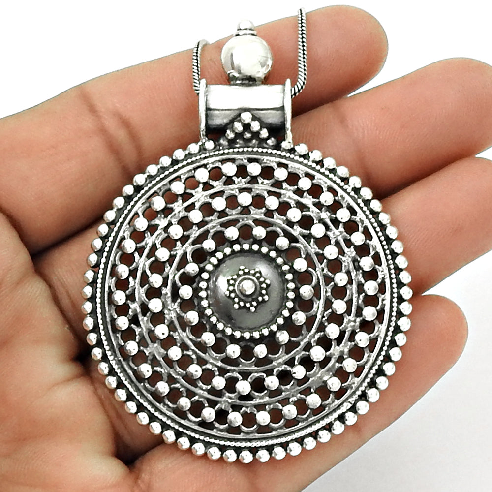 Vintage Artisan Pendant 925 Sterling Silver Jewelry