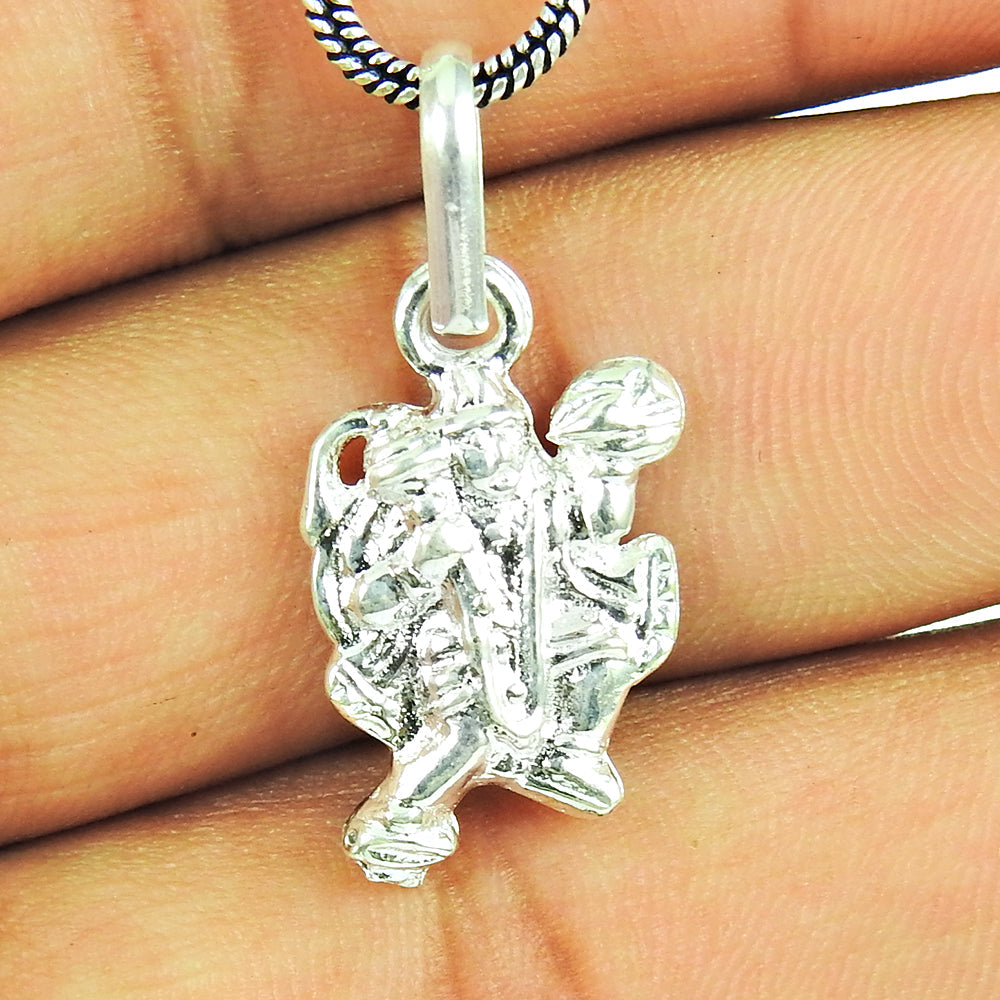 925 Solid Sterling Silver Lord Hanuman Pendant
