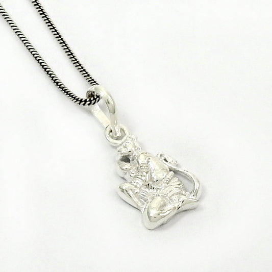 Solid 925 Sterling Silver Lord Hanuman Pendant