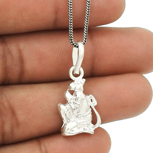 Solid 925 Sterling Silver Lord Hanuman Pendant