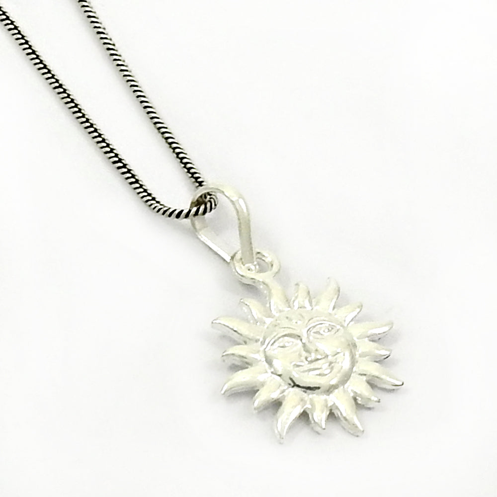 925 Solid Sterling Silver Sun Pendant Jewelry