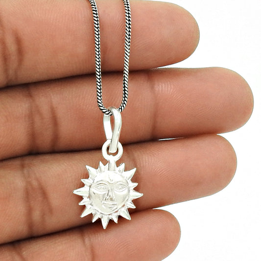 Sterling Silver Handmade Sun Pendant Jewelry