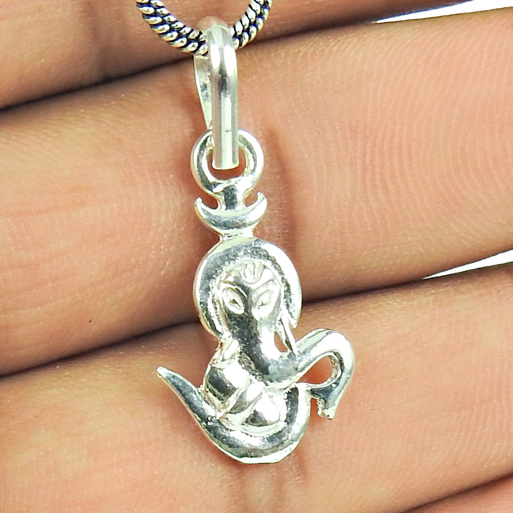 Solid 925 Sterling Silver Lord Ganesha Pendant