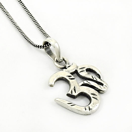 925 Sterling Silver Handcrafted Om Pendant Jewelry