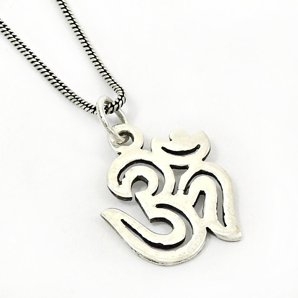 925 Solid Sterling Silver Om Pendant