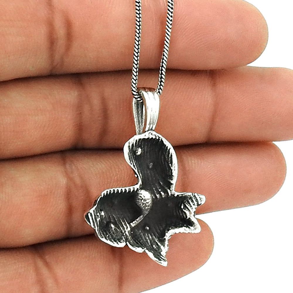 925 Solid Sterling Silver Oxidized Pendant