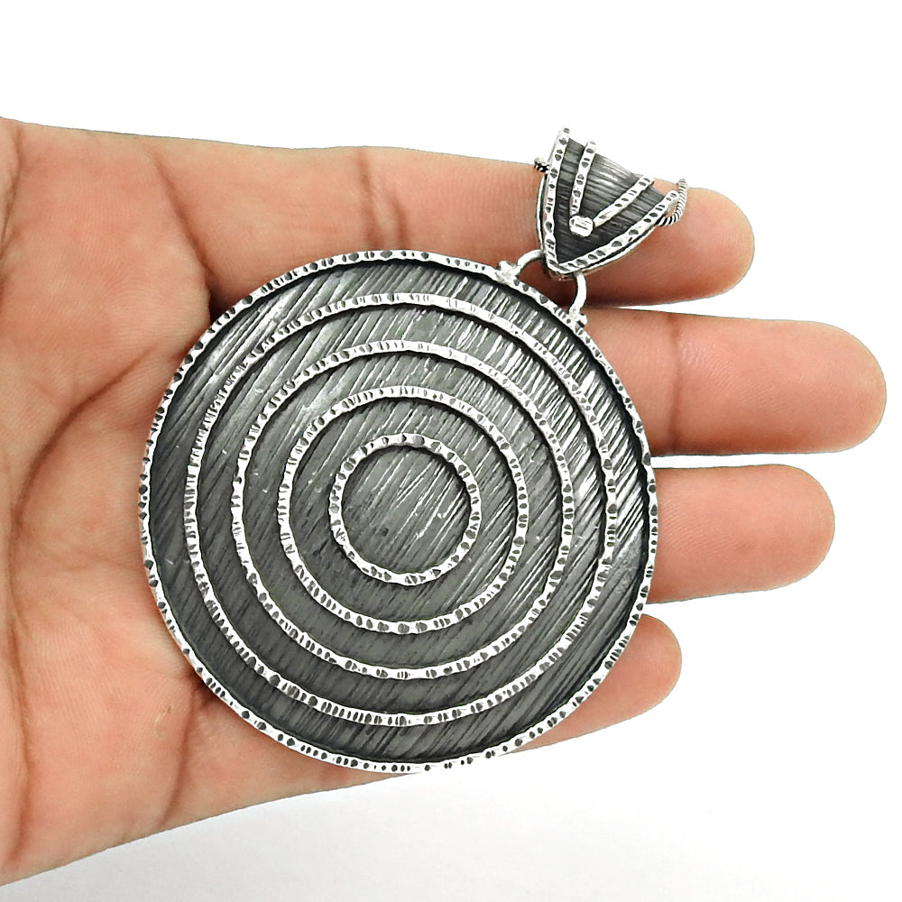 925 Sterling Silver Tribal Pendant Oxidized Handmade Jewelry
