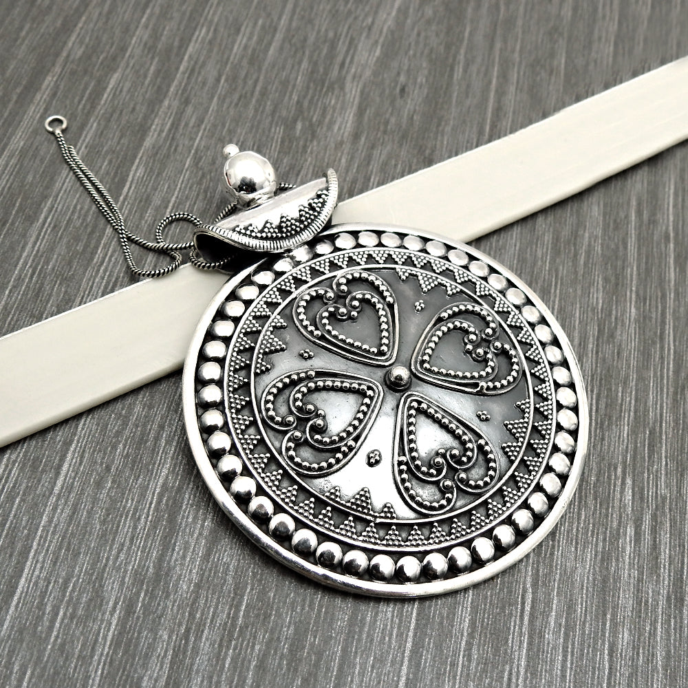 Artisan Pendant 925 Sterling Silver Oxidized Jewelry