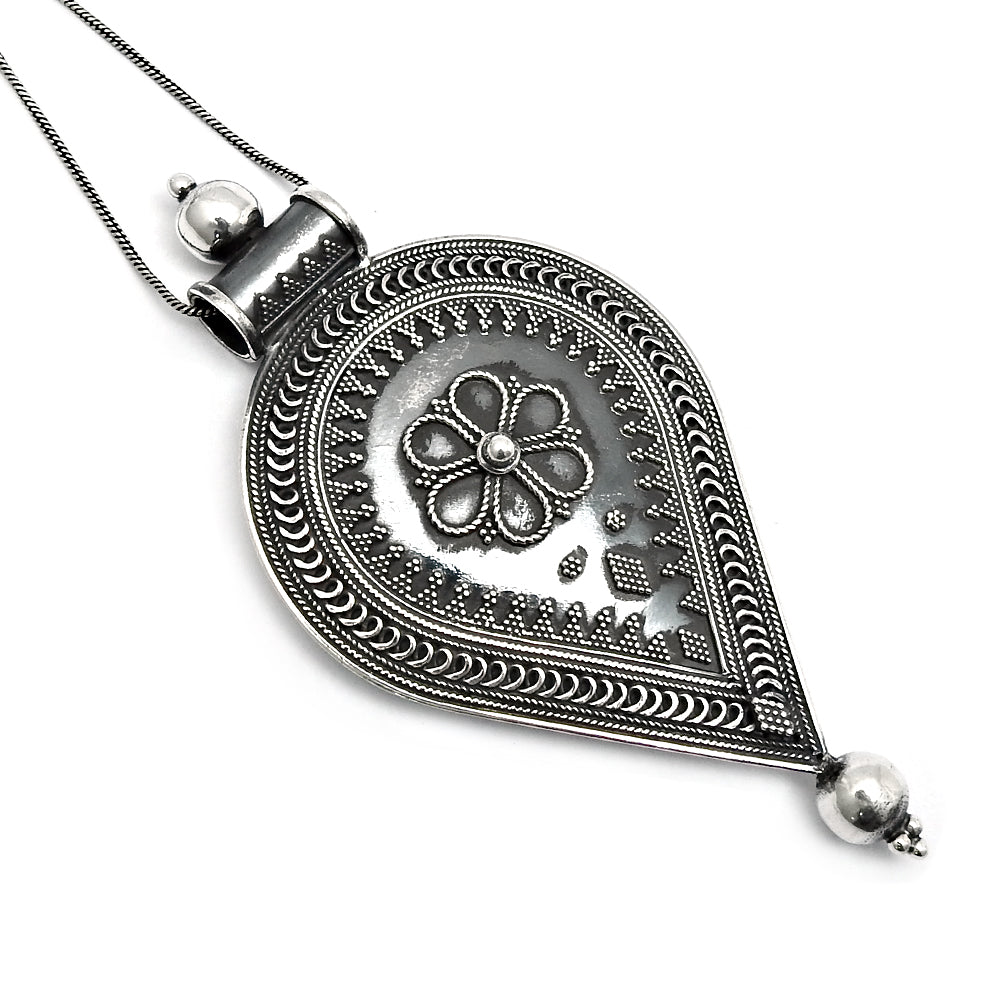Minimalist Teardrop Pendant 925 Sterling Silver Oxidized Pendant