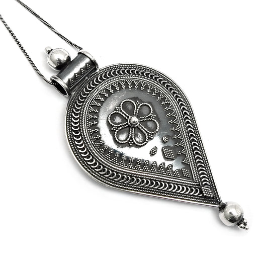 Minimalist Teardrop Pendant 925 Sterling Silver Oxidized Pendant