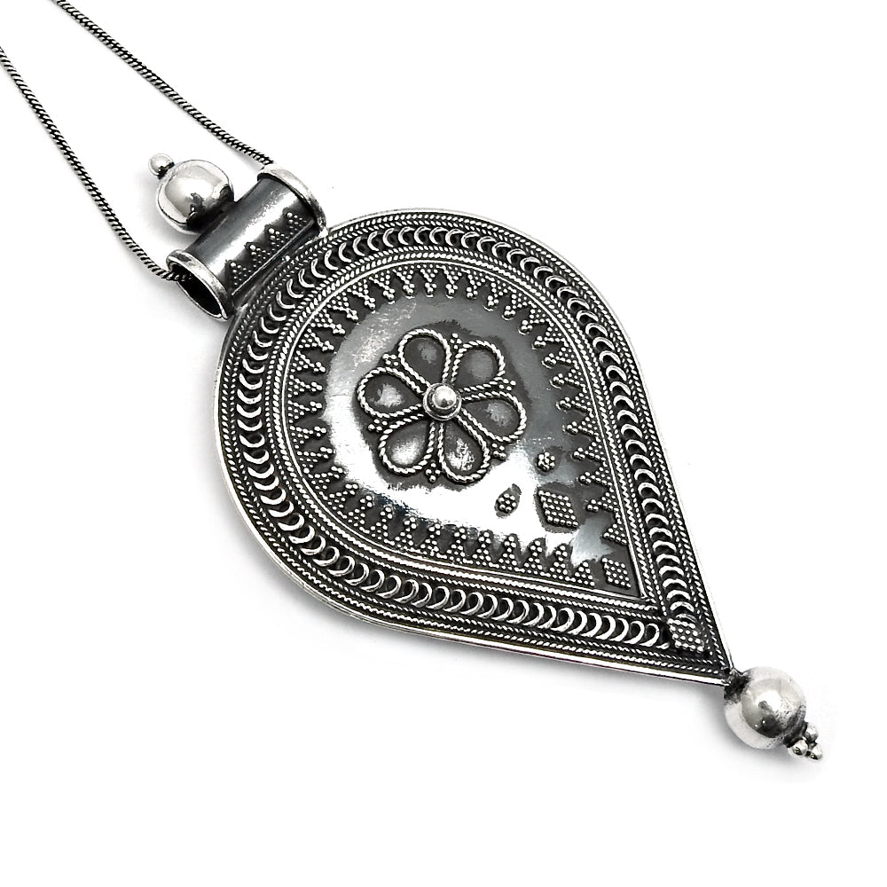 Minimalist Teardrop Pendant 925 Sterling Silver Oxidized Pendant
