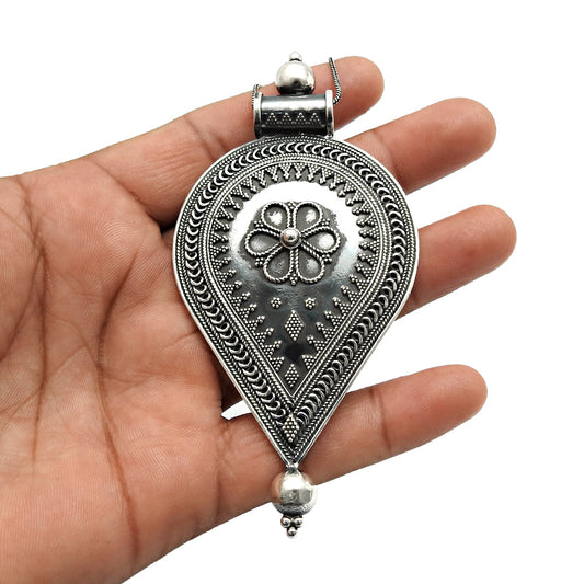 Minimalist Teardrop Pendant 925 Sterling Silver Oxidized Pendant