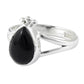 Natural Black Onyx Gemstone Cocktail Boho Ring 925 Silver For Women A32