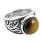Natural Tiger Eye 925 Silver Cocktail Vintage Ring For Women W39
