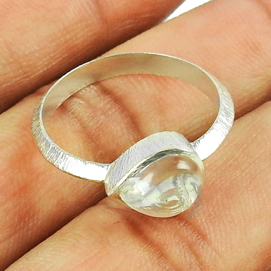 925 Sterling Silver Crystal Gemstone Cocktail Engagement Ring Jewelry