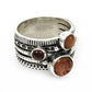 Wedding Band Garnet Moonstone Sunstone 925 Sterling Silver Ring